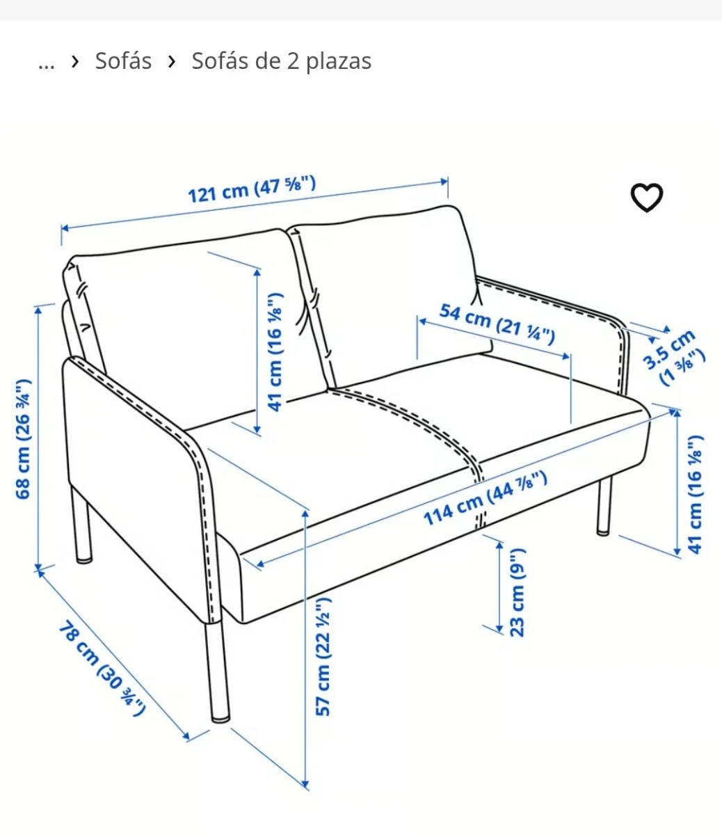 sofa dos plazas ikea. Foto 3 de 3.